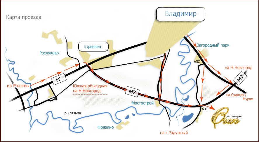 Владимир на клязьме карта